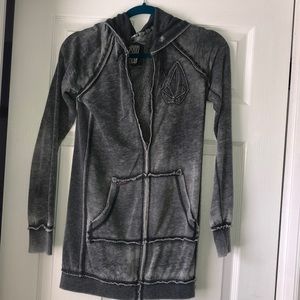 gray volcom zipper up jacket